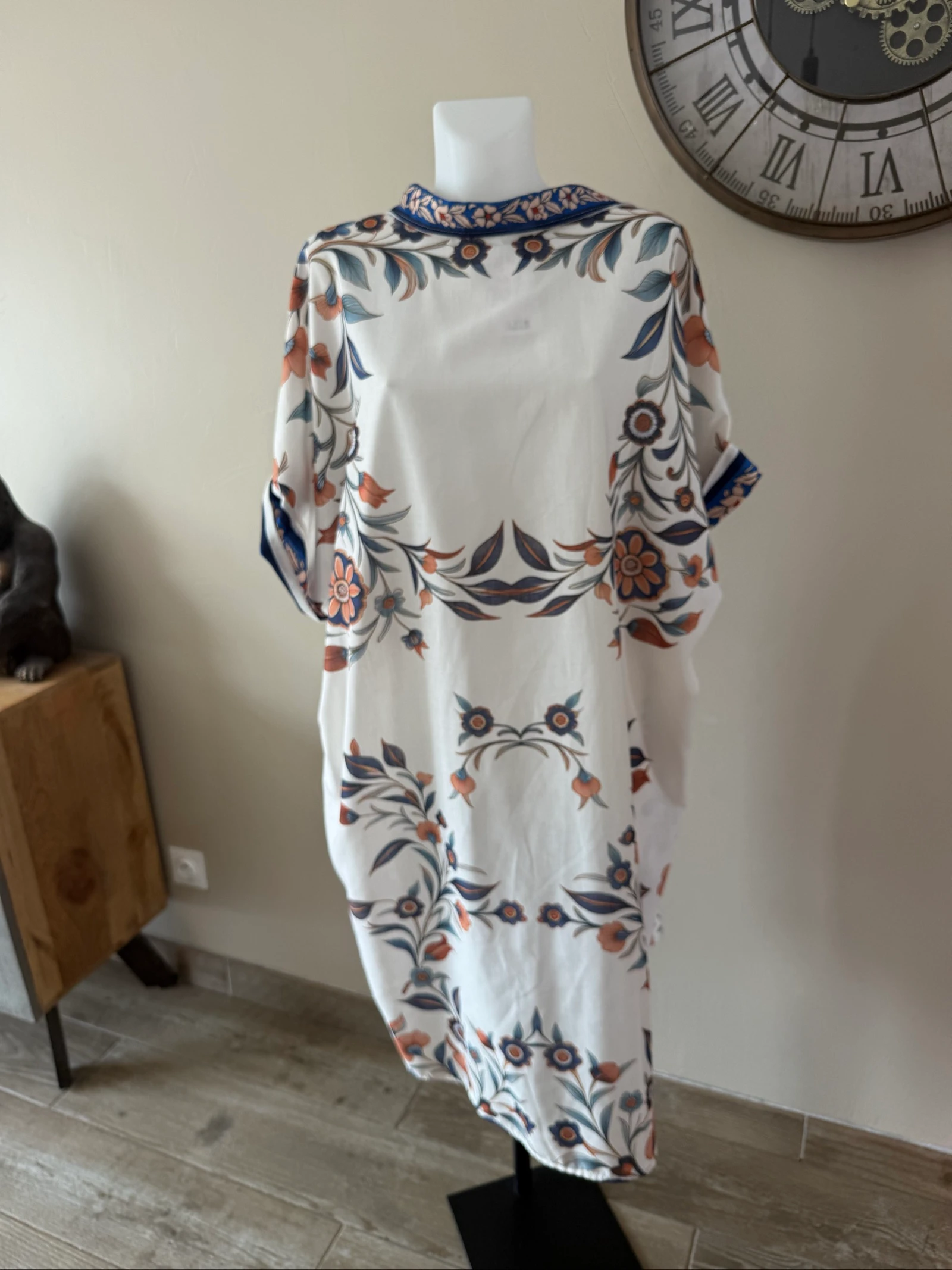 Vestido camisa oversized Made in Italy linho & algodão boêmio tendência – Tamanho 40 a 48 – photo 2